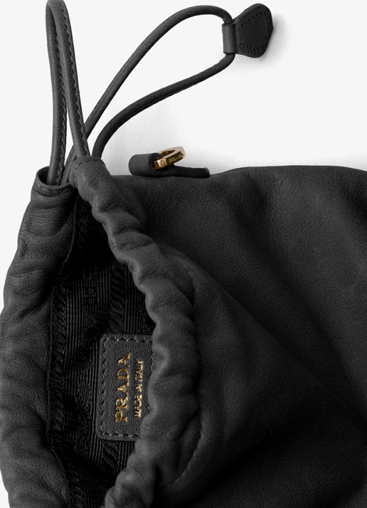 Prada Crossbodytas van lamsleer - detail zwart