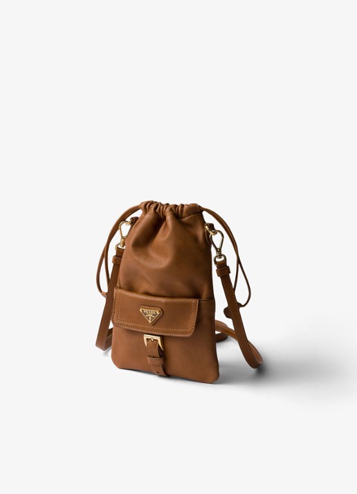Prada Crossbodytas van lamsleer - detail 3 bruin