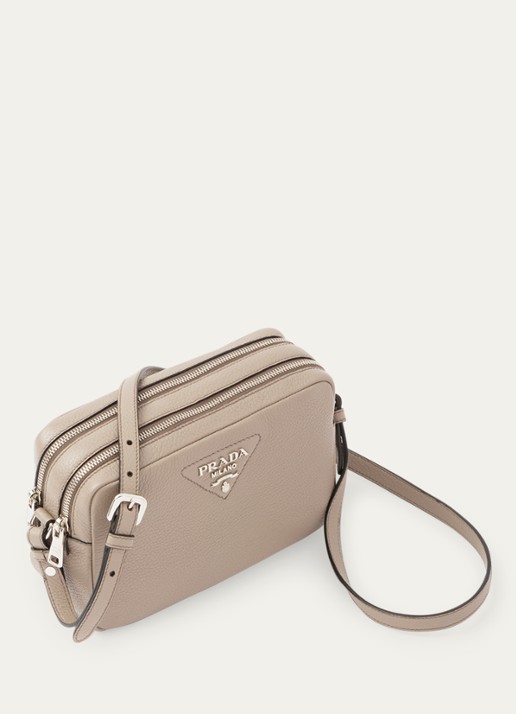 Prada Crossbodytas van leer - detail donkergrijs