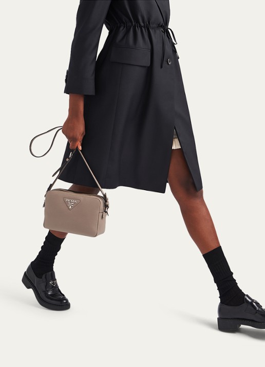 Prada Crossbodytas van leer - detail 5 donkergrijs