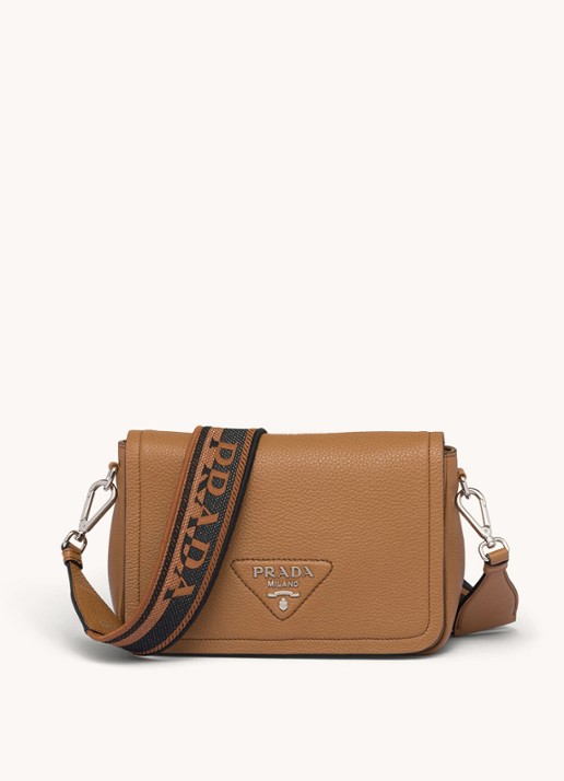 Prada Crossbodytas van leer - voorkant bruin