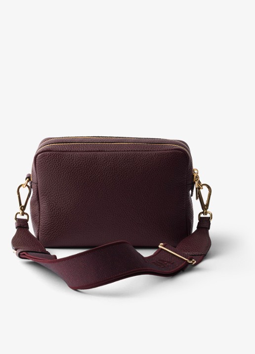 Prada Crossbodytas van leer - achterkant bordeauxrood