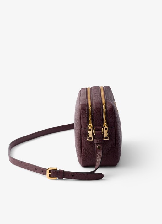 Prada Crossbodytas van leer - detail 2 bordeauxrood