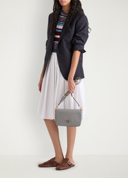 Prada Crossbodytas van leer - detail 7 grijs