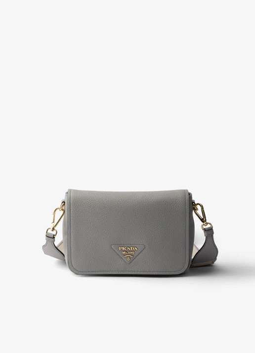 Prada Crossbodytas van leer - voorkant grijs