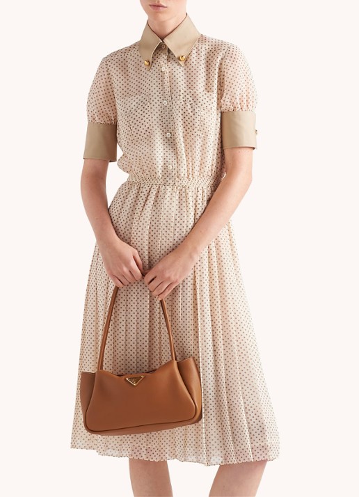 Prada Darling Medium schoudertas van leer - voorkant 2 bruin