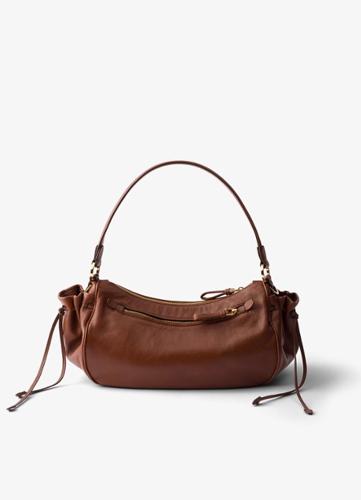 Prada Desiree Small schoudertas van kalfsleer - achterkant 6 bruin