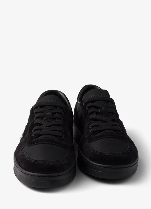 Prada Downtown Re-Nylon sneaker met suède details - detail 5 zwart