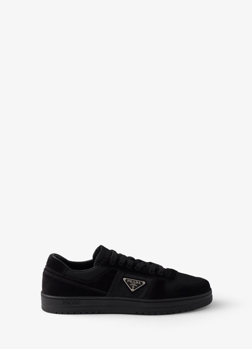Prada Downtown Re-Nylon sneaker met suède details