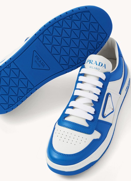 Prada Downtown sneaker van leer - detail 2 blauw