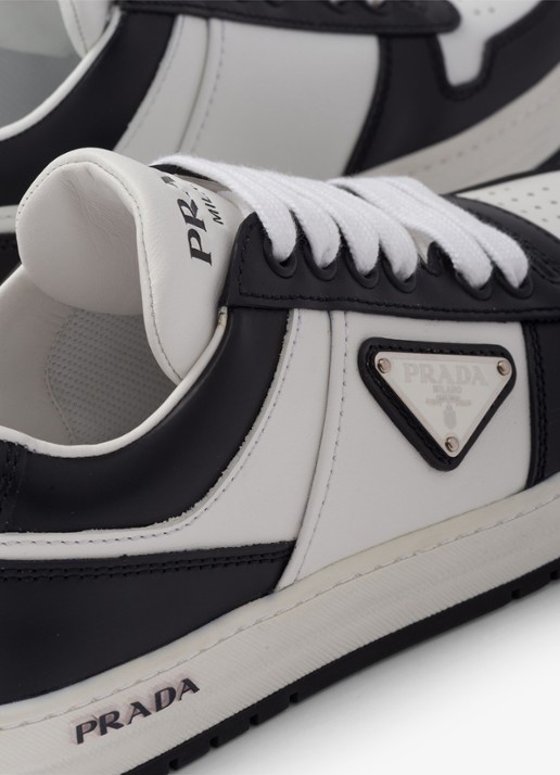 Prada Downtown sneaker van leer - detail 4 zwart
