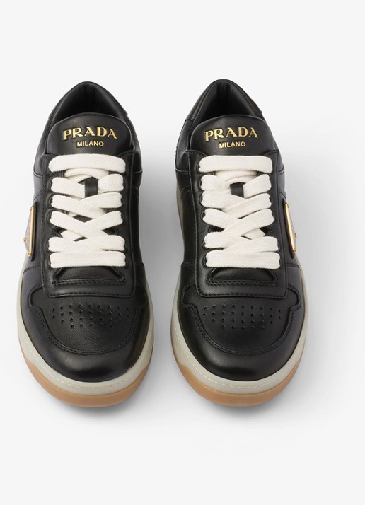 Prada Downtown sneaker van leer  - detail 3 zwart