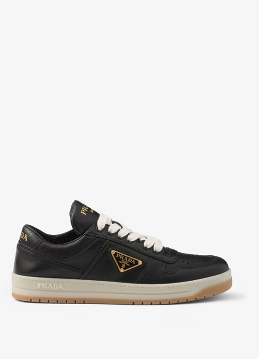 Prada Downtown sneaker van leer  - voorkant 2 zwart