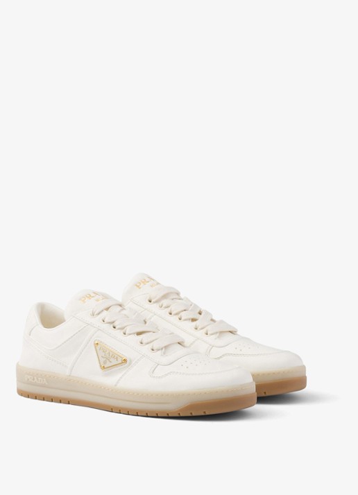 Prada Downtown sneaker van leer  - detail 9 gebroken wit