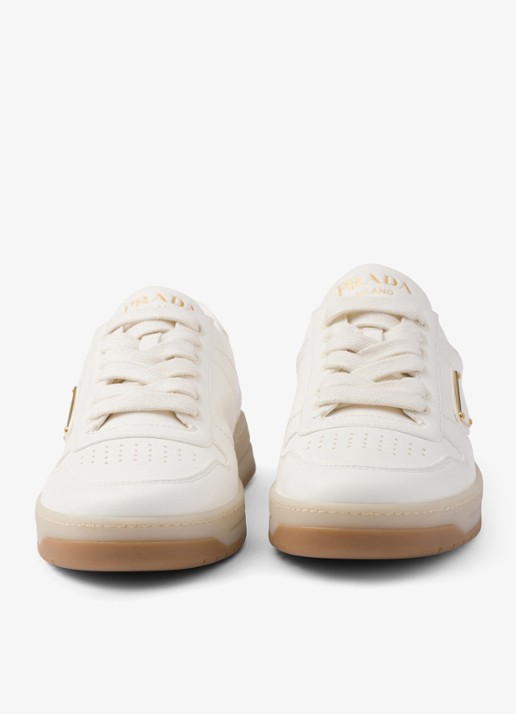 Prada Downtown sneaker van leer  - detail 10 gebroken wit