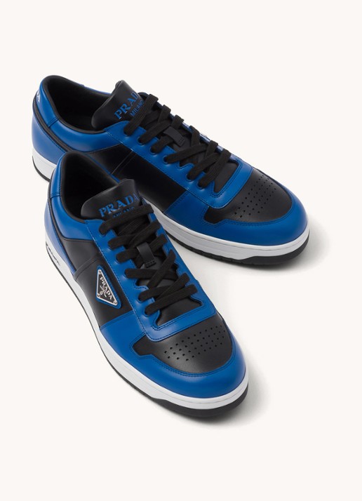 Prada Downtown sneaker van leer - detail 4 blauw