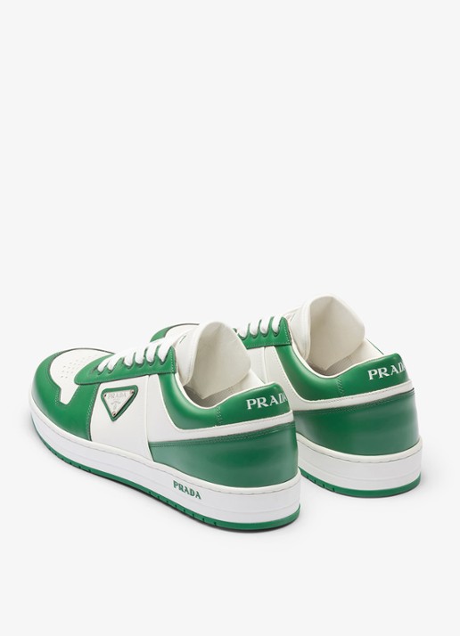 Prada Downtown sneaker van leer - achterkant groen