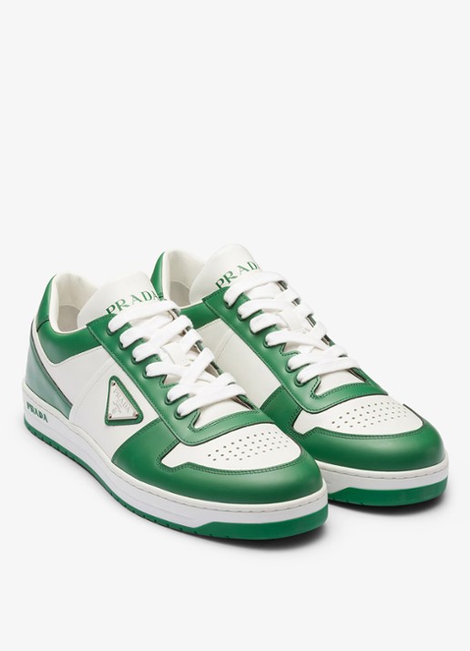Prada Downtown sneaker van leer - voorkant 2 groen