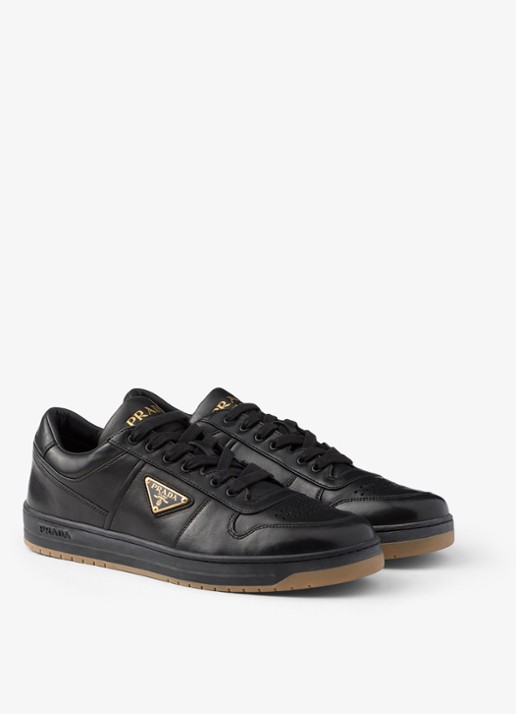 Prada Downtown sneaker van leer - voorkant 2 zwart