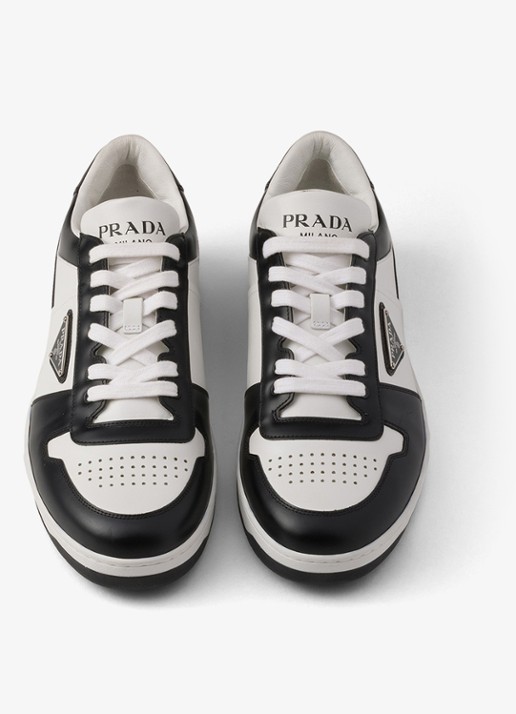Prada Downtown sneaker van leer - detail 3 zwart