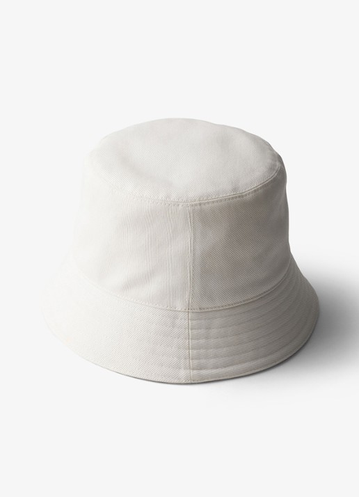 Prada Drill bucket hoed met logoborduring - voorkant 3 wit