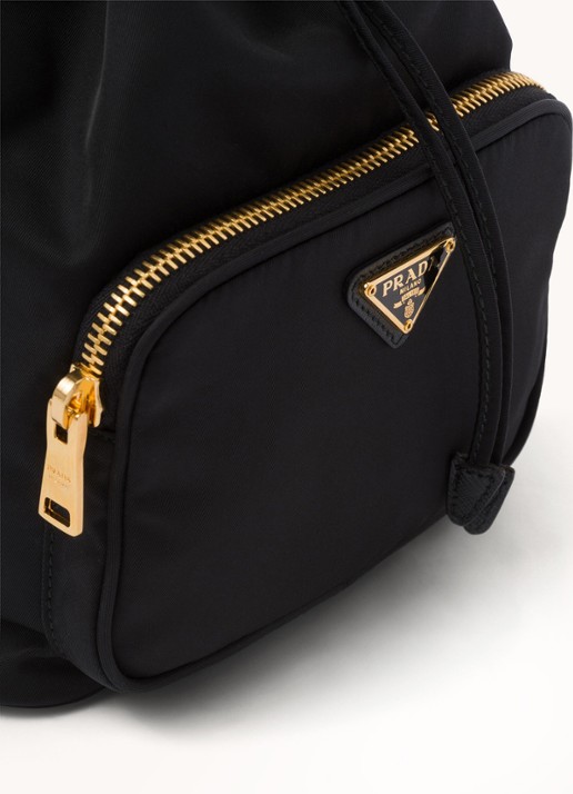 Prada Duet Re-Nylon handtas met leren details - detail 6 zwart