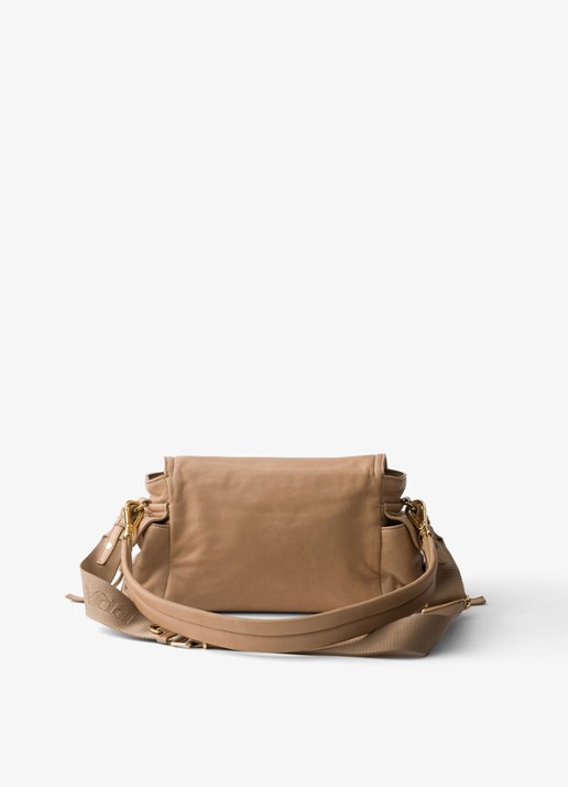 Prada Explore Medium schoudertas van lamsleer - achterkant 5 beige