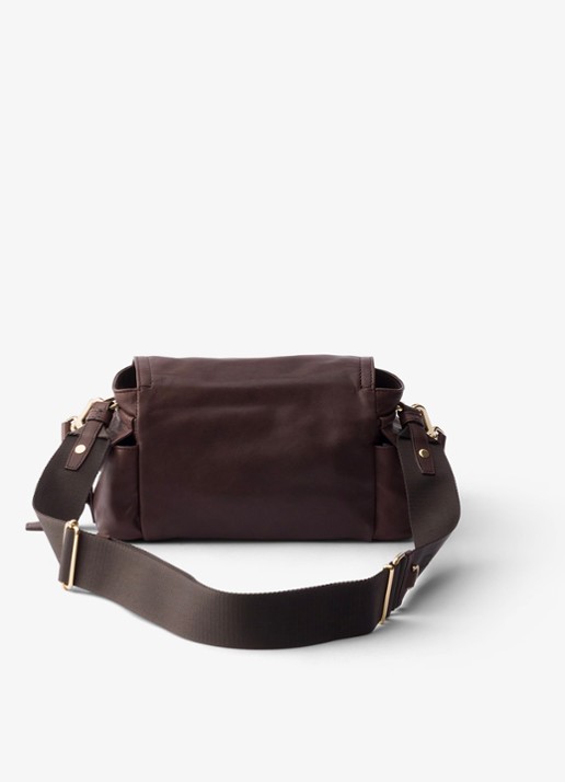 Prada Explore Mini schoudertas van lamsleer - achterkant 3 donkerbruin
