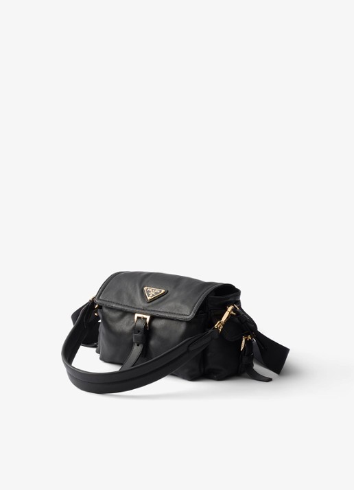 Prada Explore Mini schoudertas van lamsleer - voorkant 6 zwart