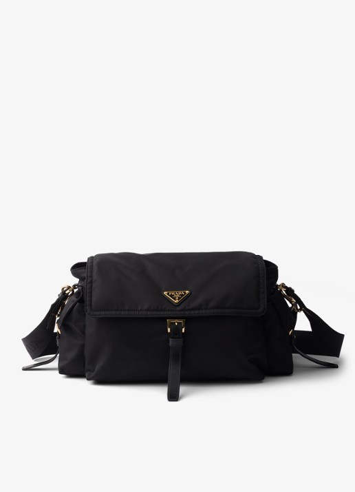 Prada Explore Re-Nylon Large schoudertas met leren details