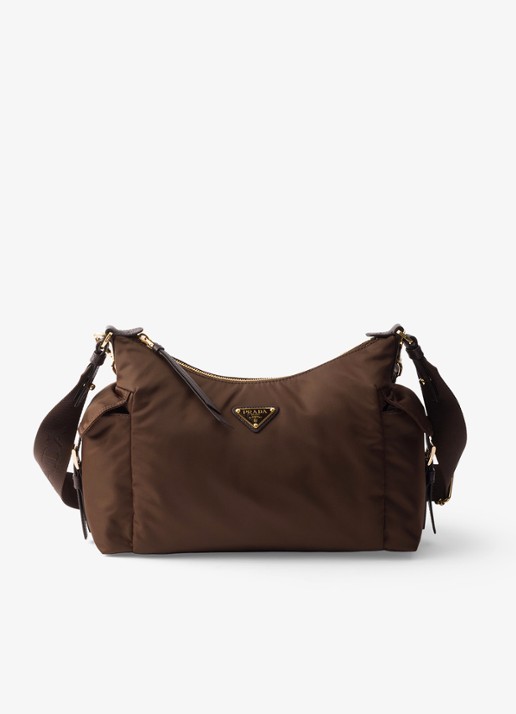 Prada Explore Re-Nylon Large schoudertas met leren details