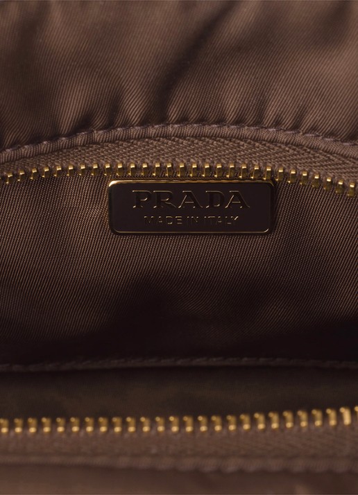 Prada Explore Re-Nylon Medium schoudertas met leren details - detail 5 donkerbruin