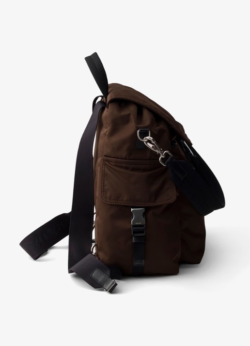 Prada Explore Re-Nylon rugzak met leren details - detail 4 bruin