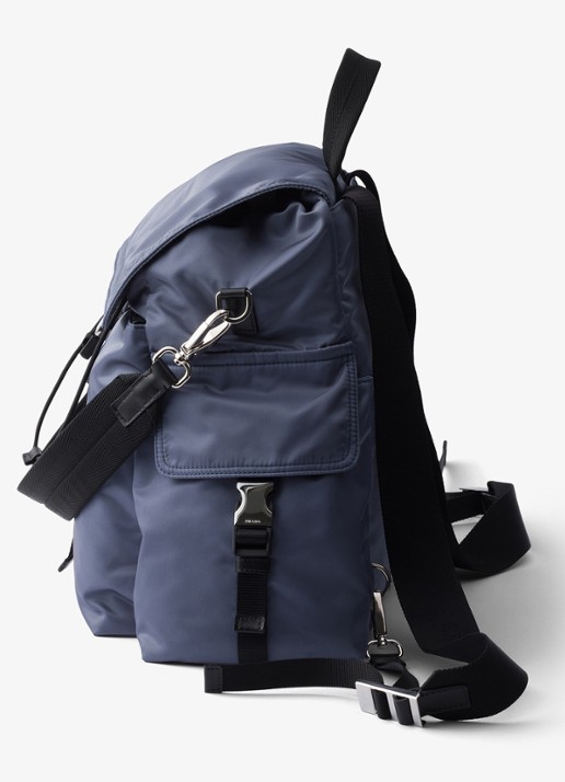 Prada Explore Re-Nylon rugzak met leren details - detail 3 donkerblauw