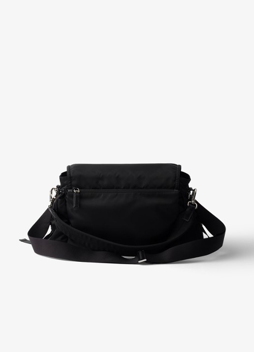 Prada Explore Re-Nylon schoudertas met leren details - achterkant 5 zwart