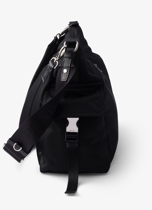 Prada Explore Re-Nylon schoudertas met leren details - detail 5 zwart