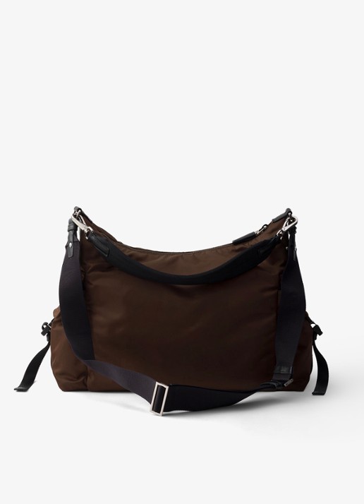 Prada Explore Re-Nylon schoudertas met leren details - achterkant 7 bruin