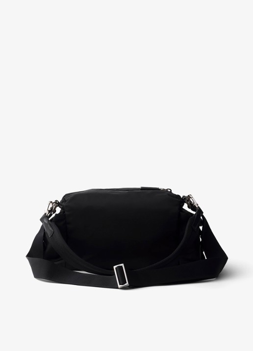 Prada Explore Re-Nylon schoudertas met leren details - achterkant zwart