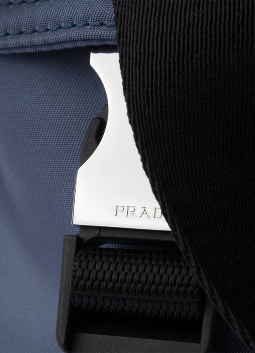 Prada Explore Re-Nylon schoudertas met leren details - detail 4 donkerblauw