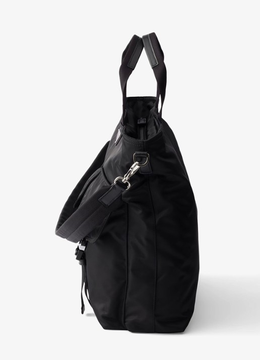 Prada Explore Re-Nylon schoudertas met leren details - detail 4 zwart
