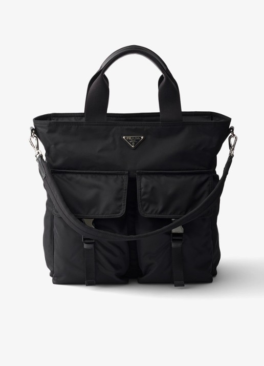 Prada Explore Re-Nylon schoudertas met leren details