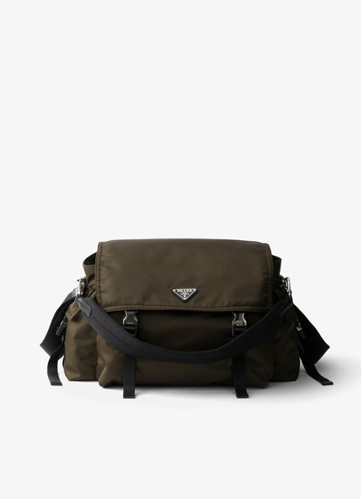 Prada Explore Re-Nylon schoudertas met leren details