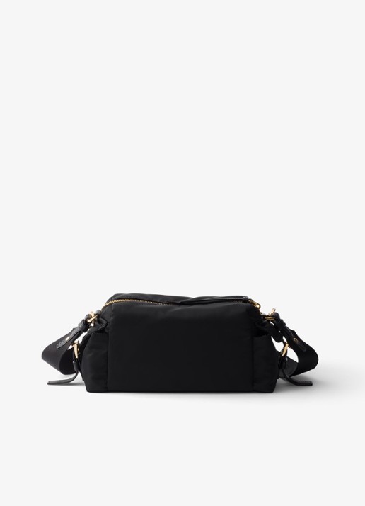 Prada Explore Re-Nylon Small schoudertas met leren details - achterkant 6 zwart