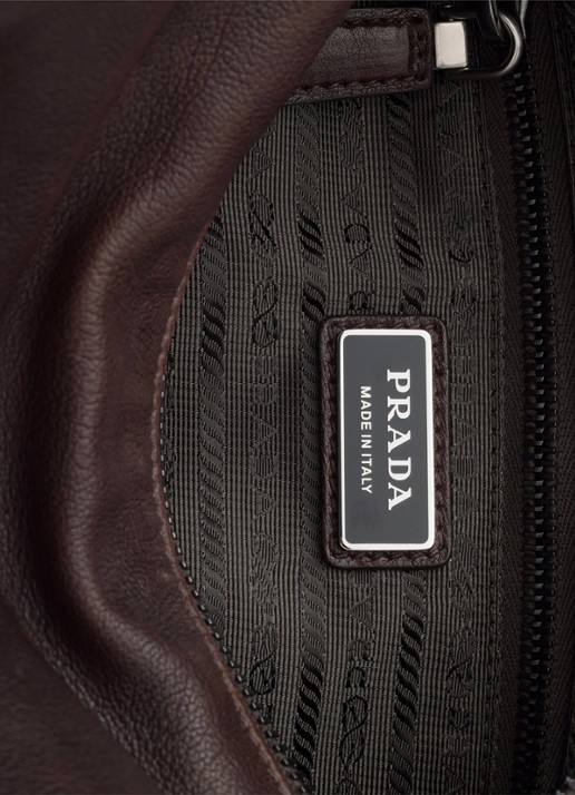 Prada Explore schoudertas van leer - detail 3 bruin