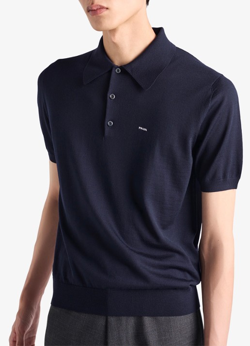 Prada Fijngebreide regular fit polo van wol