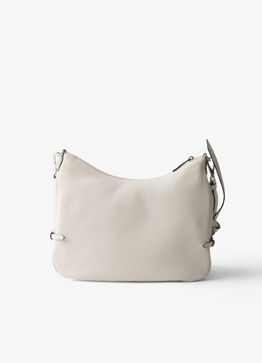 Prada Fold Large schoudertas van kalfsleer - achterkant 7 gebroken wit