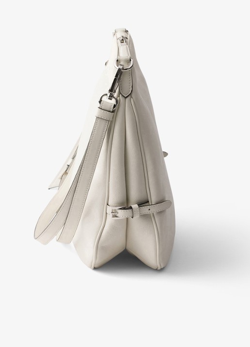 Prada Fold Large schoudertas van kalfsleer - detail 3 gebroken wit