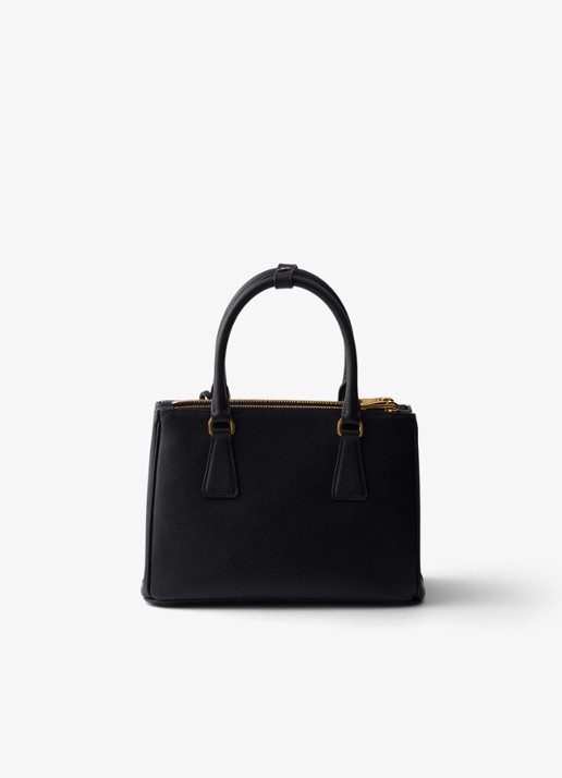Prada Galleria handtas van leer met afneembare schouderriem - achterkant 3 zwart