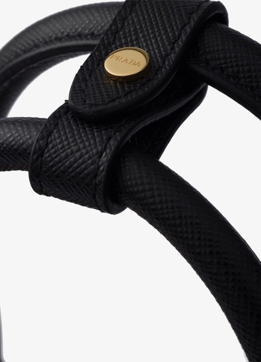 Prada Galleria handtas van leer met afneembare schouderriem - detail 4 zwart