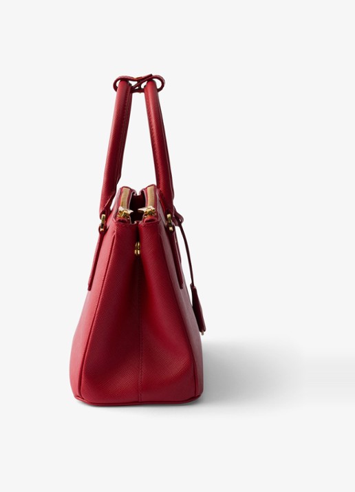 Prada Galleria handtas van leer met afneembare schouderriem - detail 4 rood